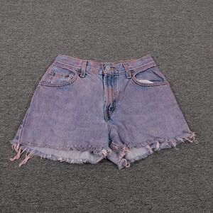 Vintage Levi's 550 Shorts Womens 4 Pink Denim Relaxed High Rise Cutoff Y2K
